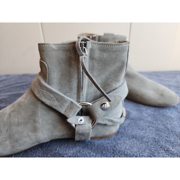 Isabel Marant Suede Etoile Moto Boots Size 38 / US 7.5 Olive Green - Picture 6 of 16